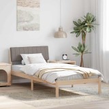 vidaXL Cadru de pat Maroniu și taupe 90 x 200 cm Lemn masiv de pin 878707