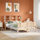 VidaXL Pat cu bibliotecă fără saltea, 120x200 cm, lemn masiv de pin