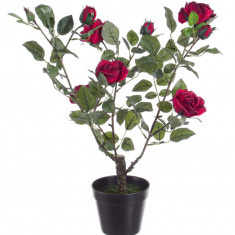 Floare artificiala Isabel Rose, Bizzotto, 51x39x66 cm, rosu