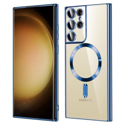 Husa pentru Samsung Galaxy S21 Ultra 5G - Techsuit Luxury Crystal MagSafe - Deep Blue foto