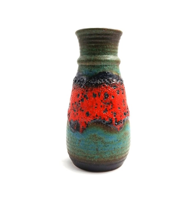 Vaza Ceramica Glazurata BAY Germania anii &#039;60 Fat Lava 630 25