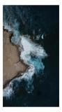 Tablou Canvas, "Valuri spumoase lovind st&acirc;ncile aspre", Ocean, Valuri, St&acirc;nci, Spumă, Apă, Albastru, Coastă, Natură, 26 x 39 cm, CMCLASS