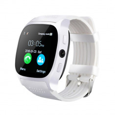 Ceas Smartwatch T8 cu Functie Apelare, SMS, Camera, Bluetooth, Pedometru, Monitorizare somn, Alb foto