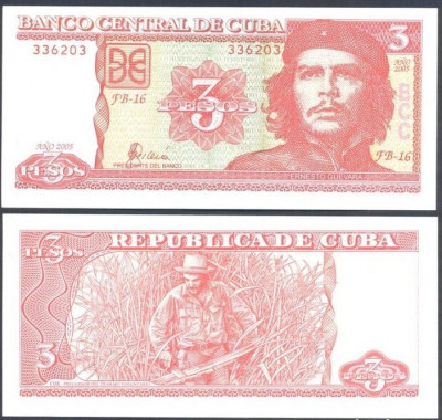 Cuba 2005 - 3 pesos UNC foto