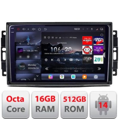 Navigatie Chrysler Jeep Edotec Kit-202 8 core QLED 2K 16+512 360 Android Waze USB Navigatie Internet Youtube Radio v3 CarStore Technology foto