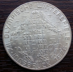 (A18)MONEDA DIN ARGINT AUSTRIA - 100 SCHILLING 1976, JOCURILE OLIMPICE INNSBRUCK foto