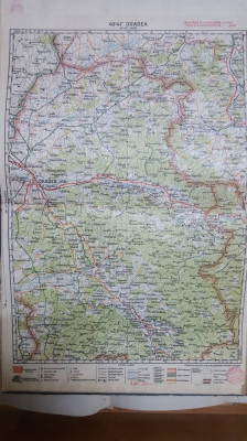 Harta Oradea, Munții Bihorului, Olcea, Munții Codrului, 1928 foto