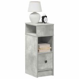 Gossi noptiere, 2 buc., cu sertar, gri beton, 25x31x66 cm