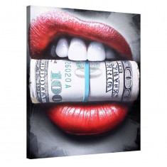 Tablou Canvas, Tablofy, Put the money where your mouth is, Printat Digital, 70 &times; 100 cm
