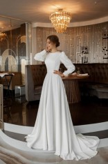 Rochie de mireasa cu maneca lunga si trena, noua, cu eticheta foto