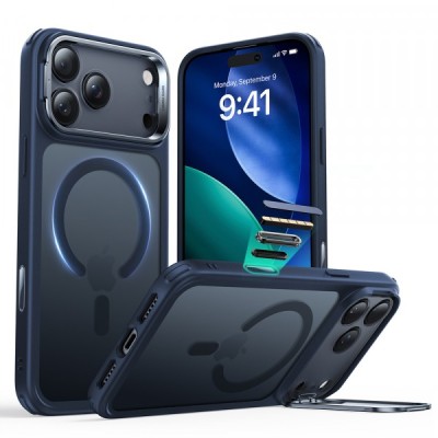 Husa MagSafe pentru Apple iPhone 17 Pro Max, ESR, Classic Hybrid Kickstand, Bleu foto
