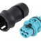 Conector circular mufă 5 pini argintat 20A
