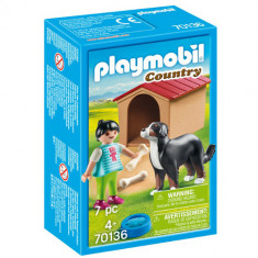 Set de Constructie Playmobil Fetita cu Catel si Cusca - Country foto