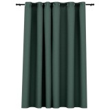 Perdea opaca, aspect panza, cu ocheti, verde, 290x245 cm