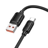 Cablu USB-A la USB-C HOCO X115 PD 100W, 5A, 1m, Negru