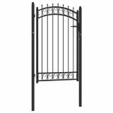 Cumpara ieftin Poarta de gard cu tepuse, negru, 100x150 cm, otel