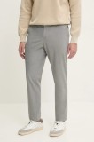 BOSS pantaloni din lana culoarea gri, mulata, 50535709