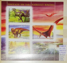 2005 Dino din Tara Hategului Romania Bloc de 4 marci LP1675a MNH Pret 3+1Lei foto