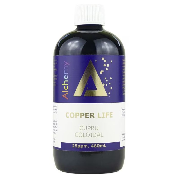 CUPRU COLOIDAL COPPER LIFE 25PPM &quot;ALCHEMY&quot; 480ml AGHORAS