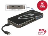 Docking station USB Type-C 3.2 la 4K HDMI/DP/VGA/USB Hub/PD 3.0, Delock 87773