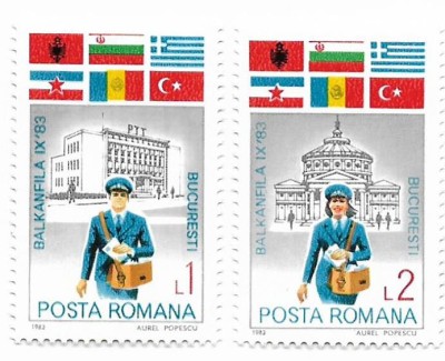 Romania (397) - Expozitia Filatelica &amp;quot;Balkanfila IX&amp;quot;, 1983 - serie neobliterata foto
