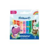 Cumpara ieftin CARIOCA COMBINO SUPER 411, SET 9 CULORI, VARF GROS, Pelikan