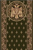 Cumpara ieftin Traversa Bisericeasca Festonata Surfilata, Model Lotos 15032-310, Imprimeu cu Vultur Bicefal, Latime 0.6m, Marime 60 x 300 cm, Verde, Inaltime Fir 8 m