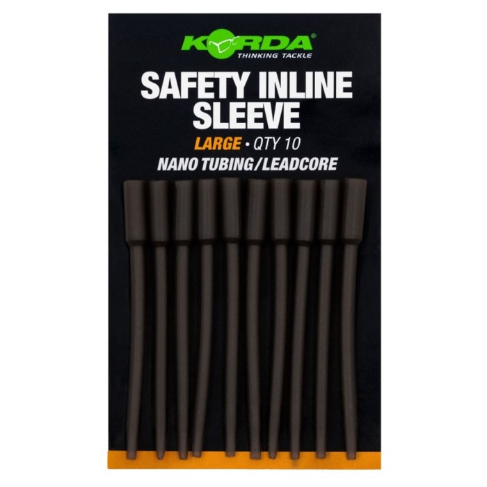 Tije Plumb KORDA Safety Inline Sleeve Nano Tubing/Leadcore, Large, 10buc/pac