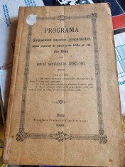 Programa Gimnasiului superior. Anul Scolar 1895-96 foto