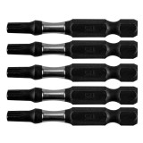 Set 5 biti de impact T25 din otel S2, 50 mm, pentru surubelnita 1/4"