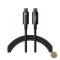 Cablu Date si Incarcare USB-C - USB-C Baseus Tungsten Gold 240W 3m Negru CAWJ040201