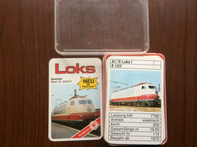 carti de joc set cartonase locomotive ASS Loks quartett germany cai ferate tren foto