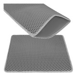 Covoras pentru litiera pisici 60x45 cm gri, impermeabil, Purlov