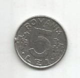 (No1) moneda-ROMANIA -5 Lei 1993