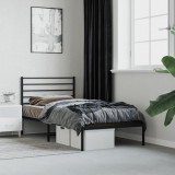 VidaXL Cadru de pat metalic cu tăblie, negru, 100x190 cm