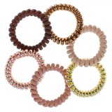 Set Elastice Păr Femei, Model 6 Bucăți, Plastic, Multicolor, Strălucitoare și Mate, Oem