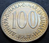 Cumpara ieftin Moneda 100 DINARI - YUGOSLAVIA, anul 1987 *cod 2701 B = A.UNC, Europa