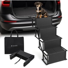 Scari pliabile auto pentru caini Navaris, 4 trepte, 107x76x47 cm, cu geanta, NAV0000272B001C