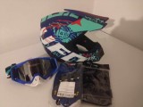 Cumpara ieftin Set Moto Enduro: Casca M (57-58cm), Ochelari, Manusi, Cagula - ABS, ECE