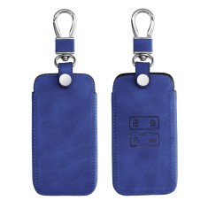 Husa Cheie Auto pentru Renault / Dacia - 4 Butoane - Keyless Go, kwmobile, Piele nabuc, Alb, 48564.17