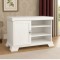 Comoda living VMT, Pal Melaminat, cu o usa, 3 polite, cu elemente din MDF, Alb Antichizat