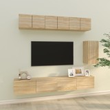VidaXL Set dulap TV, 6 piese, stejar sonoma, lemn prelucrat