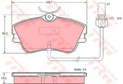 Set placute frana,frana disc VW TRANSPORTER IV bus (70XB, 70XC, 7DB, 7DW, 7DK) (1990 - 2003) TRW GDB1367 foto