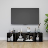 VidaXL Comode TV, 4 buc., negru extralucios, 37x35x37 cm, PAL