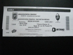 Bilet de meci Universitatea Craiova-Gaz Metan Medias (1 martie 2020) foto