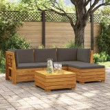 vidaXL Set de canapele de exterior 5 Bucată Maro Lemn Solid de Acacia 3403103