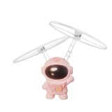 Robot spatial zburator ZYTEQ&reg;️, jucarie interactiva, lumini LED, astronaut luminous, roz