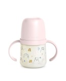 Prima cana cu mustiuc din silicon 150 ml, +4l, Bears, roz, Suavinex