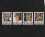 Teritoriile Antarctice Britanice (BAT) 1997 - Printesa Diana, serie 4 valori, dantelate, MNH,Mi. 259-262