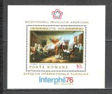 Romania.1976 200 ani Independenta SUA:Pictura-Bl. ZR.557, Nestampilat